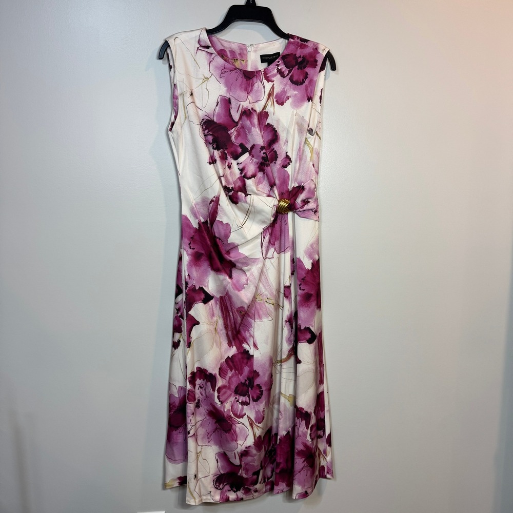 Donna Karan New York Floral Dress Womens 6 Sleeveless Cocktail Party Designer